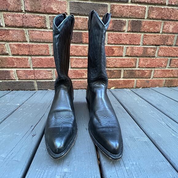 Women's Black Abilene Cowhide Dress Western Cowboy Boots Style 9050 Size 8.5 - Picture 2 of 8
